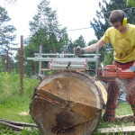 Log milling by hand with 394xp